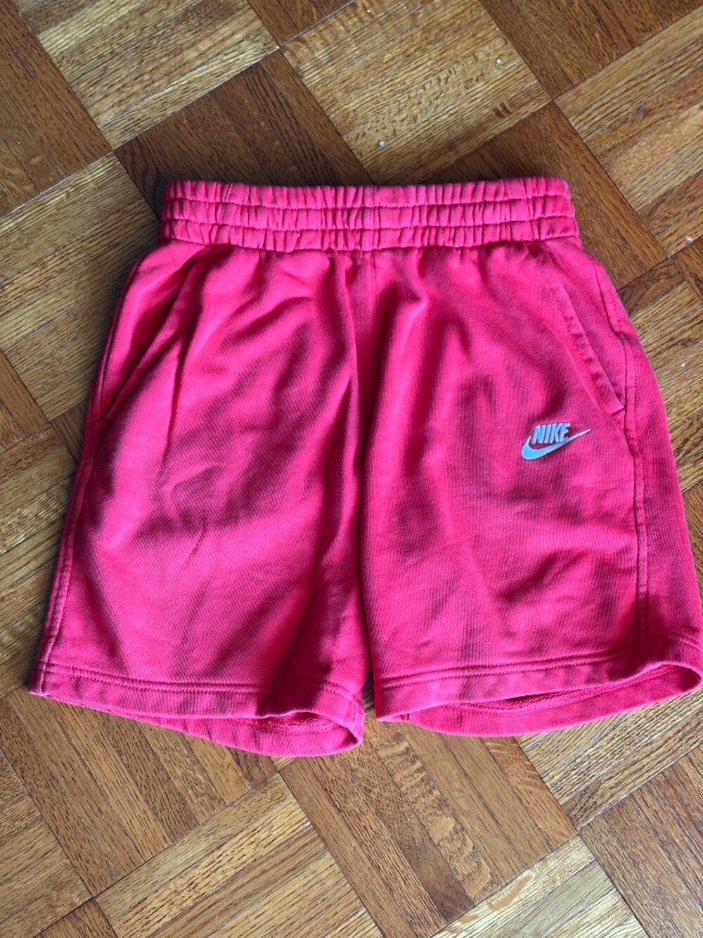 Boys Red Nike Sweat Shorts Basketball Large Athletic 10/12